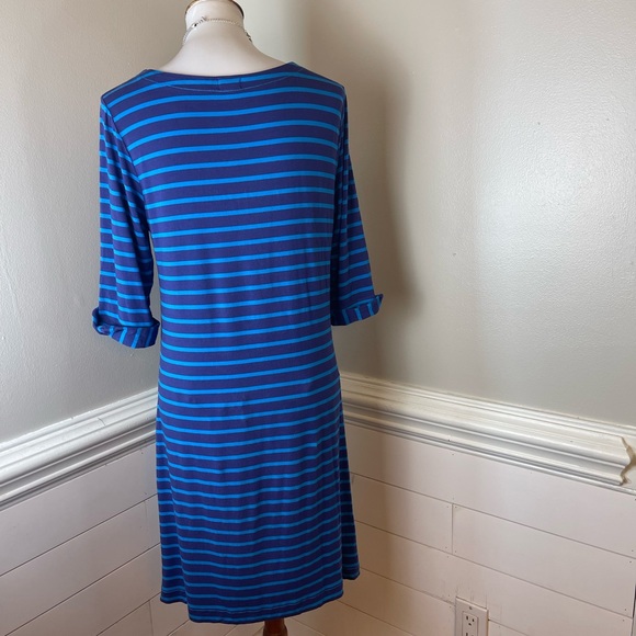 Hatley Striped Blues Dress M FREE SHIP - Picture 3 of 5